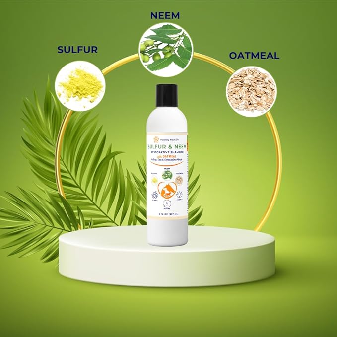 Healthy Paw Life's Sulfur & Neem Restorative Shampoo with Oatmeal