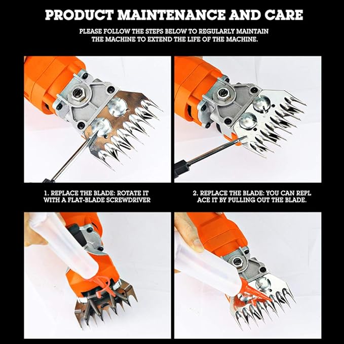 Sheep Shears Blades, Stainless Steel Sheep Clippers Blade Replacement Shearing Combs and Cutters for Goats Clipper(13 Tooth Straight Blade (+ Swing Blade))