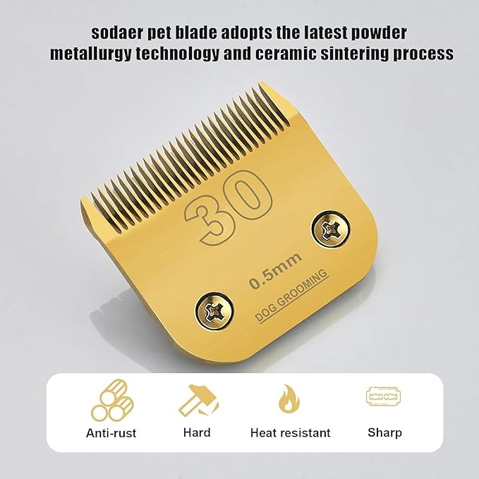 Blade Dog Grooming Detachable Ceramic Blade Compatible with Andis,Oster A5,Wahl KM Series Clippers(Gold) (10+15+30+40+4F+5F+7F)