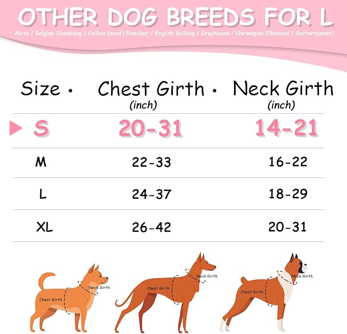 AUROTH Dog Harness Small Sized Dog, Small No Pull Dog Harness, Dog Harness for Small Dogs, Harness Small Size Dog Vest Harness with Handle, Pink S