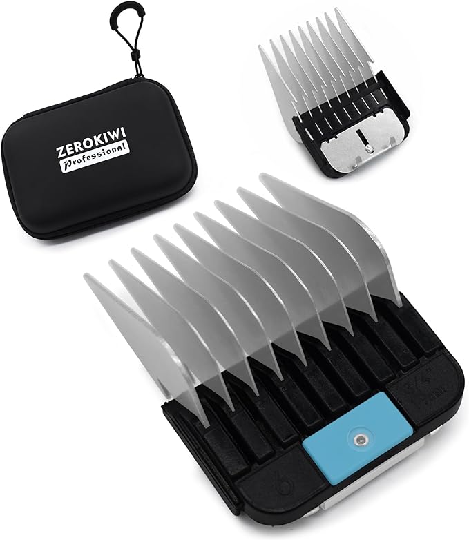 Professional A5 Style Animal Clipper Stainless Steel Color-Coded Snap-on Attachment Guard Guide Comb, 1/8"-1" Compatible with Wahl KM Series Oster A5 Andis Detachable Blade Pet Groomers (#6 - 3/4")