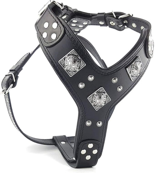 Bestia EROS Black Big Dog Chest Plate Leather Harness. Padded. Handmade in Europe!