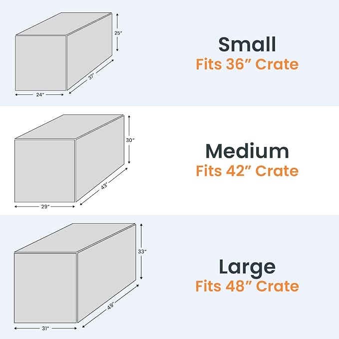 4Knines Dog Crate Cover, Water Resistant Pet Kennel Protector, Quilted (Grey, 42)