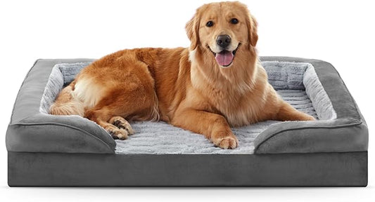 FURTIME Orthopedic Dog Beds Large Sized Dog, XL Washable Dog Bed for Large Dogs, Comfy Supportive Foam Pet Couch Bed with Removable Cover, Waterproof Extra Large Sofa Bed Foam and Nonskid Bottom