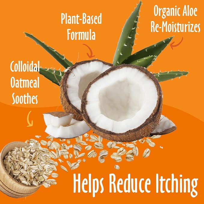 earthbath, Oatmeal & Aloe Dog Shampoo - Oatmeal Shampoo for Dogs, Itchy, Dry Skin Relief, Dog Wash, Made in USA, Cruelty Free, Fragrance Free Pet Shampoos, Natural Dog Shampoo - 16 Oz (2 Pack)