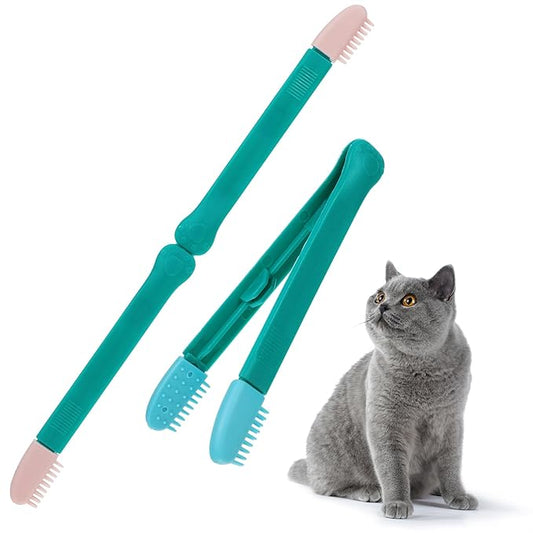 POPETPOP 2 Pcs Pet Eye Comb Tear Tool - Multifunctional Cat Eye Comb Brush, Dog Grooming Combs for Dogs Cats Removing Crust and Mucus