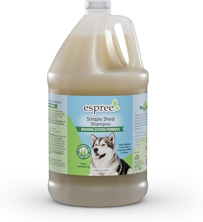 Espree Simple Shed Shampoo | Formulated to Decrease Seanonal & Non-Seasonal Shedding | 1 Gallon,White