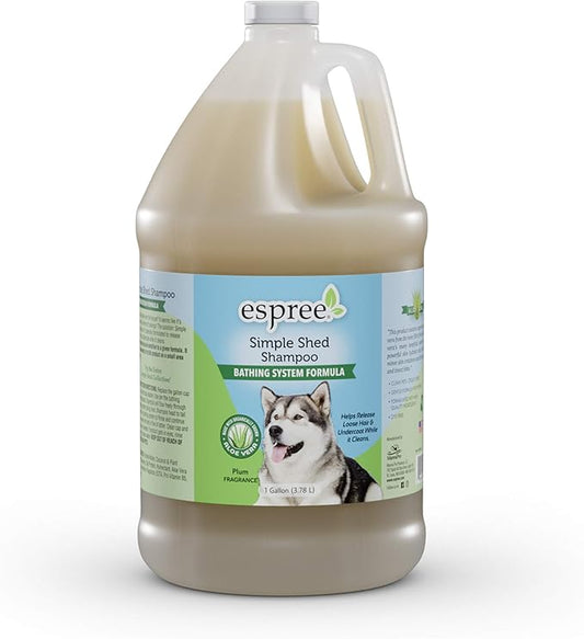 Espree Simple Shed Shampoo | Formulated to Decrease Seanonal & Non-Seasonal Shedding | 1 Gallon,White