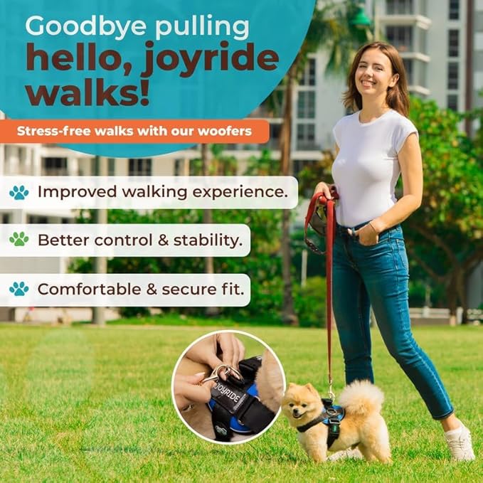 Joyride Harness 2.0 - The Original Side Ring No Pull Dog Harness - No Choke, Escape Proof, Reflective, 3 Leash Clips, Quick Fit Pet Vest - Easy Walks & Training - for Small, Medium & Large Dogs