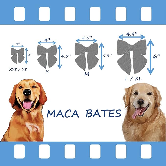 Maca Bates Plaid Blue Dog Collar with Checkered Bow Bowtie for Grid Dogs Bows Tie Adjustable Breakaway Collars Birthday Gift Colar for Small Medium Large XL Girl Boy Male Female Puppy Pets