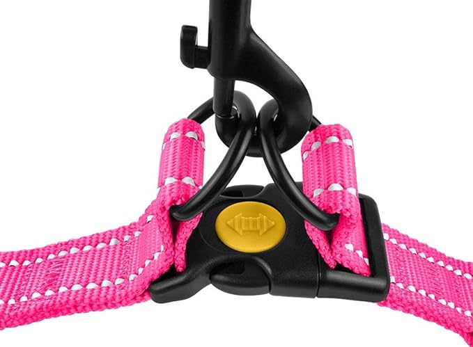 CollarDirect Reflective Dog Harness Step in Small Medium Large for Outdoor Walking, Comfort Adjustable Harnesses for Dogs Puppy Pink Black Red Purple Mint Green Orange Blue (Small, Pink)