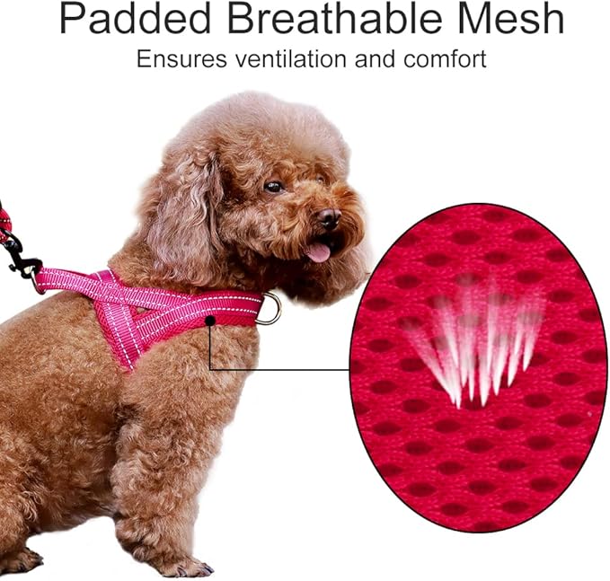 Plutus Pet No Pull Dog Harness with Breathable Mesh Padded, Adjustable Reflective Escape Proof Dog Harness, Quick Fit Dog Vest Harness for Small Medium Large Dogs(S, Pink)