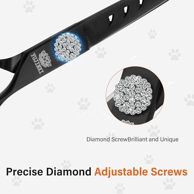 7” Professional Straight Dog Grooming Scissors – Sharp Stainless Steel Pet Shears for Dogs & Cats, Full-Body Hair Trimming Tool for Groomers & Home Use