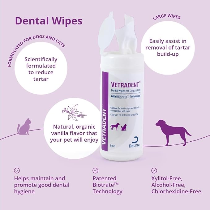 Dental Wipes for Dogs and Cats, 60ct