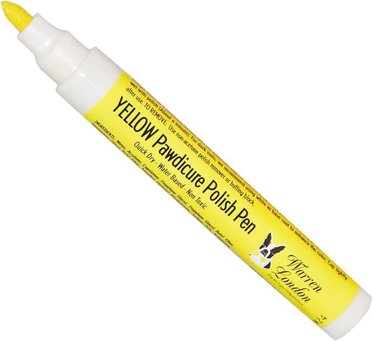 Warren London Pawdicure Dog Nail Polish Pens | Made in USA | Quick Dry, Low Odor, Non-Toxic Dog Accessories | Ideal for Dog Birthday, Dog Costume | 13 Colors | Yellow