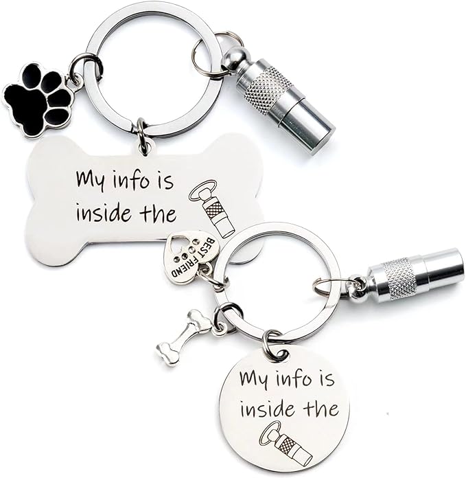 Anti-Lost Pet ID Tag, Easy Update Pet Tag, Pet Gifts,Stylish Dog and Cat ID Tags,Gifts for Dogs and cat Lovers, Address Tube- Quick and Secure Pet Information Management