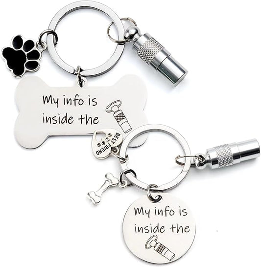 Anti-Lost Pet ID Tag, Easy Update Pet Tag, Pet Gifts,Stylish Dog and Cat ID Tags,Gifts for Dogs and cat Lovers, Address Tube- Quick and Secure Pet Information Management