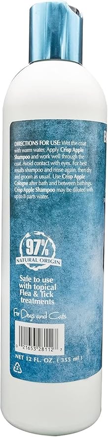 Bio-Groom Crisp Apple Dog Shampoo – Natural Scent Pet Shampoo, Aloe Vera, Chamomile, Cat & Dog Bathing Supplies, Puppy Wash, Cruelty-Free, Made in USA, Quick Rinse Cat Shampoo – 12 fl oz 1-Pack