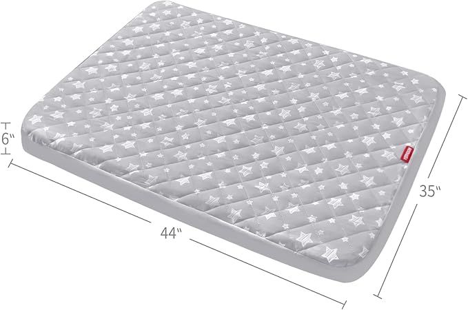 Dog Bed Covers Replacement Washable Pet Hair Easy to Remove, Waterproof Dog Bed Covers Noiseless Quilted, Pet Bed Cover Lovely Grey Star Print, Puppy Bed Cover 35x44 Inches, for Dog/Cat, Cover Only