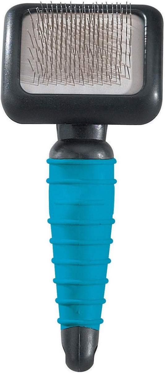 Master Grooming Tools Ergonomic Slicker Brushes — Molded Brushes for Grooming Dogs - Small, 3⅛" x 2½", Teal