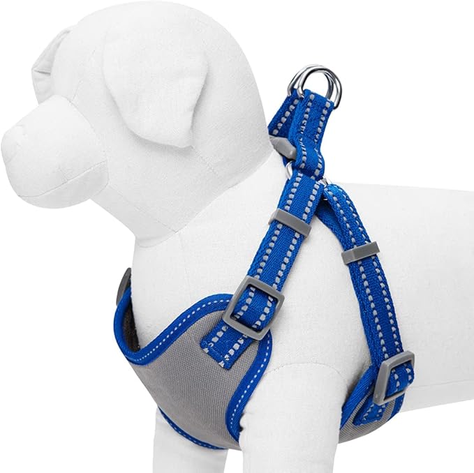 Blueberry Pet Essentials Pastel Color Reflective Dog Harness Vest, Chest Girth 17.5" - 21", Navy, Small, Adjustable Harnesses for Dogs