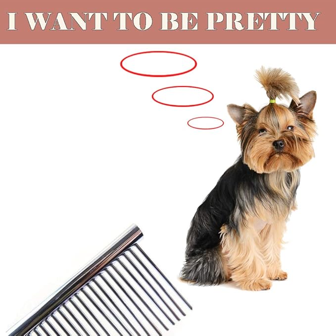 Fur Grooming Comb,Metal Comb Stainless Steel Dog Cat Neccessories