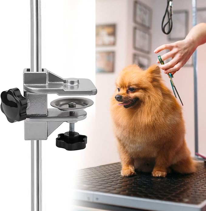 Grooming Table Clamp, Aluminum Pet Grooming Table Arms Aid Accessory Dog Cat Hair Dryer Clamp Clip Holder Pet Grooming Table Accessories for Professional and Home Use (Inner