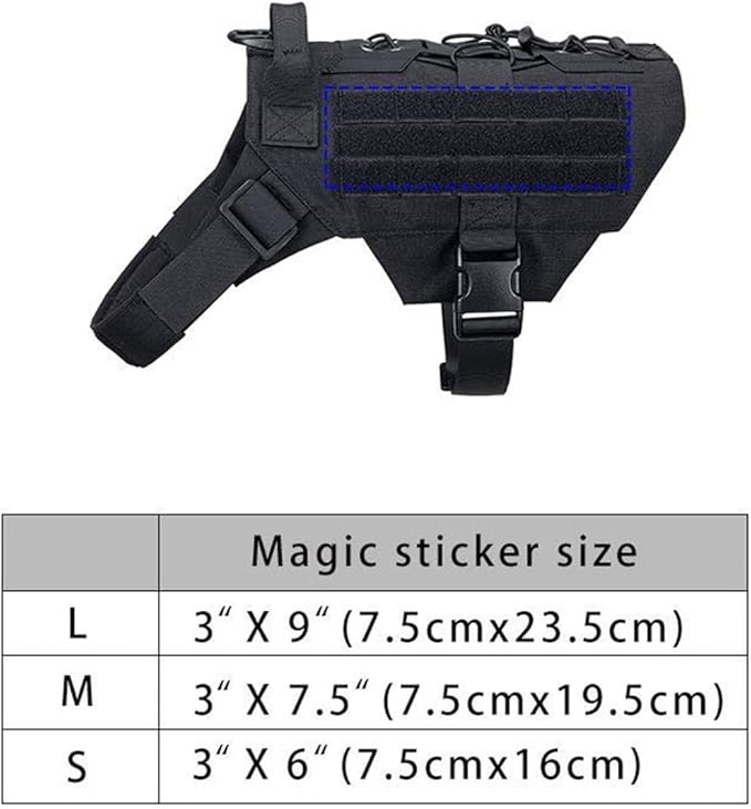 EXCELLENT ELITE SPANKER Dog Harness Tactical Military Dog Harness Adjustable No-Pull Dog Harness Training Hunting Dog Tactical Vest with Handle(Black-S)