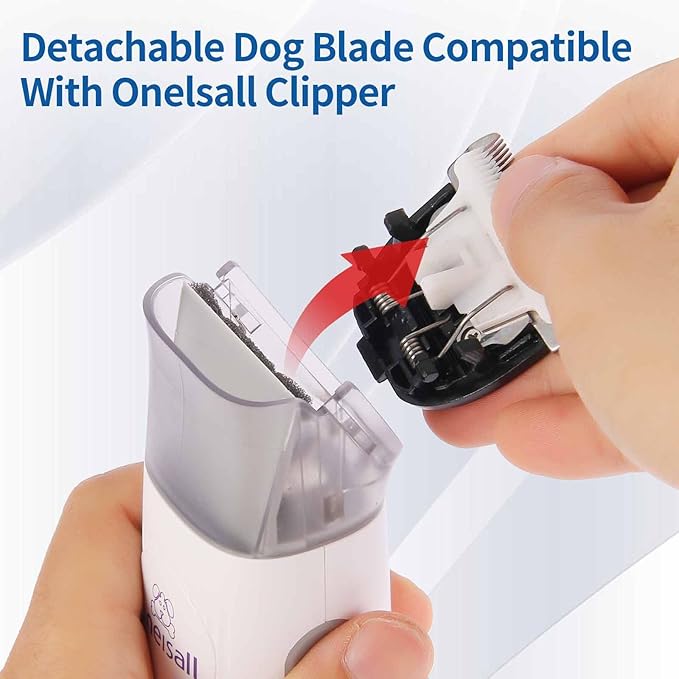 2 Pack Dog Grooming Replacement Blade Compatible with Oneisall Low Noise Dog Clippers, Dog Hair Vacuum Clipper Made of Ceramic Blade & Stainless Steel Blade Size9.5mm