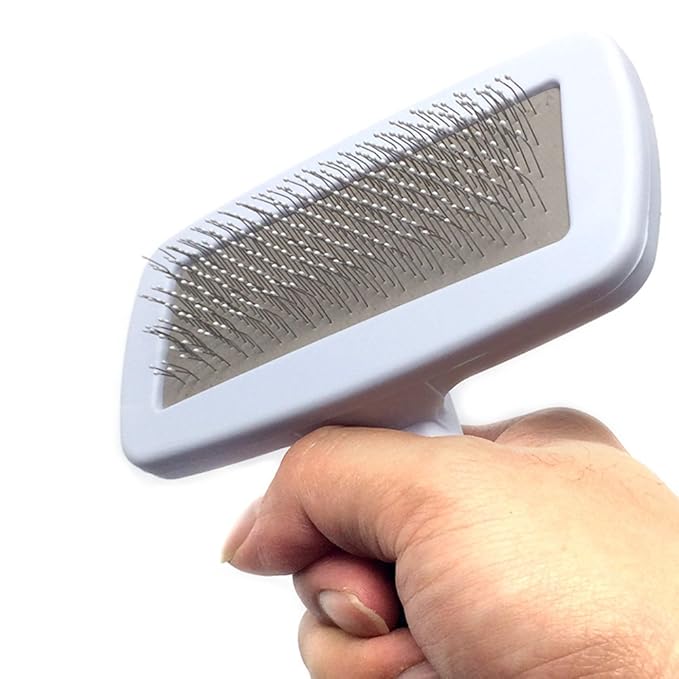 Professional Quality Pet Slicker Brush with Coated Pin Tips for Dogs & Cats - Gently Removes Mats & Loose Dead Hair Easily (Large, Green)