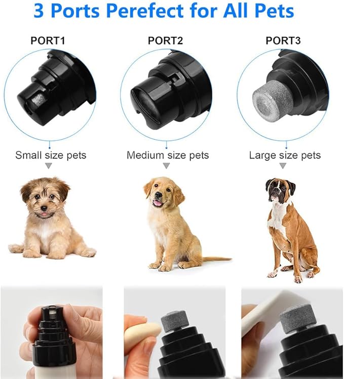 Heusom Silent Groom Pro Nail Grinder, Heusom Dog Nail Trimmer, Rechargeable USB Charging Pet Nail Grinder, Electric Dog Nail Clippers Pet Paws Grooming Smoothing Tool, 2 Grinding Heads