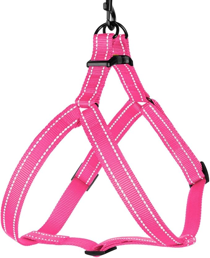 CollarDirect Reflective Dog Harness Step in Small Medium Large for Outdoor Walking, Comfort Adjustable Harnesses for Dogs Puppy Pink Black Red Purple Mint Green Orange Blue (Small, Pink)