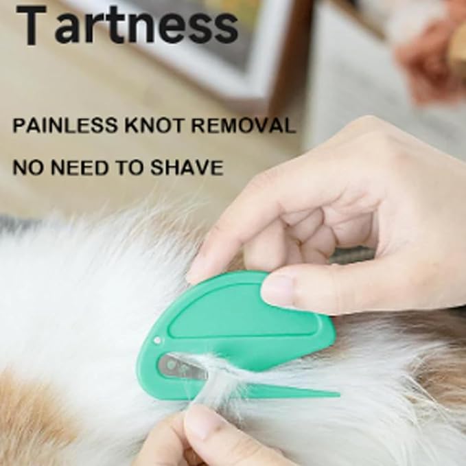 Pet Grooming Kit - Deshedding Brush and De-Knotting Combs for Cats, Dogs, Puppies, and Kittens