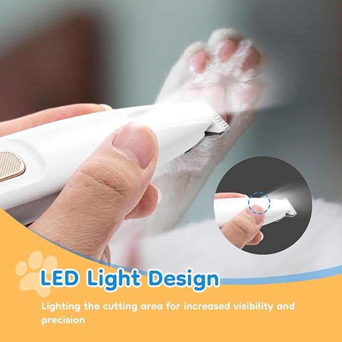 Mcbazel Pet Micro Precision Trimmer, Multifunctional Pet Hair Trimmer Waterproof Rechargeable Shaver with LED Light for Paws Eyes Ears Face Buttocks for Large/Small Dogs and Cats