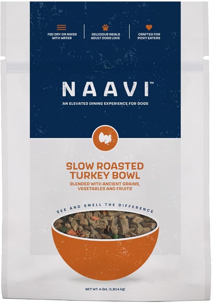 Slow Roasted Turkey Bowl with Ancient Grains, Vegetables & Fruits, Premium Dog Food Topper for Adult Dogs - 4lb