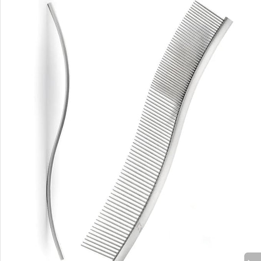 S-Curved Dog Grooming Comb, Dog Combs for Grooming Matting, Doodle Brush, Dematting Comb for Dogs, Dog Grooming Tools, Pet Comb, Metal Dog Grooming Comb, Dog Detangler Brush, Dog Dematting