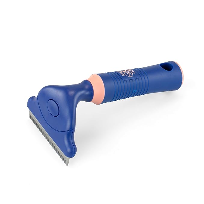 Good Scout Stainless Steel Pet Hair Rake, Best Deshedding Tools for Dogs & Cats, Gentle, Safe & Effective Grooming Tool for Long & Short Haired Animals