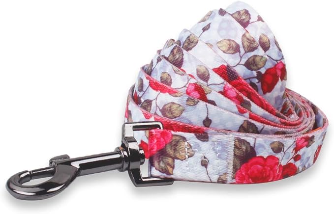 QQPETS Dog Harness Leash Set Adjustable Heavy Duty No Pull Halter Harnesses for Small Medium Large Breed Dogs Back Clip Anti-Twist Perfect for Walking (L(23"-32" Chest Girth), Rose)