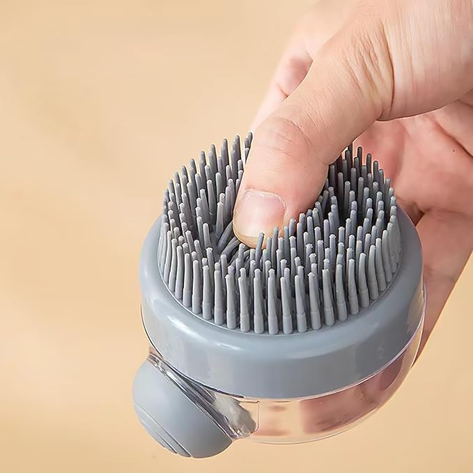 Pet Bath Brush with Soap Dispenser.Dog Bath Brush. Pet Bathing Brush.Cat and Dog Bath Special Silicone Bath Brush, Suitable for Short and Long-Haired Dogs and Cats Shower (Green)