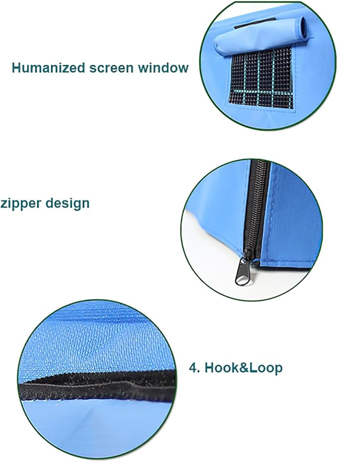 Dog Crate Cover Waterpoof Blue Pet Kennel Covers for Puppy Cat Indoor Outdoor Fit for 1 Door Wire Crate, 37.40x25.59x33.46 Inch