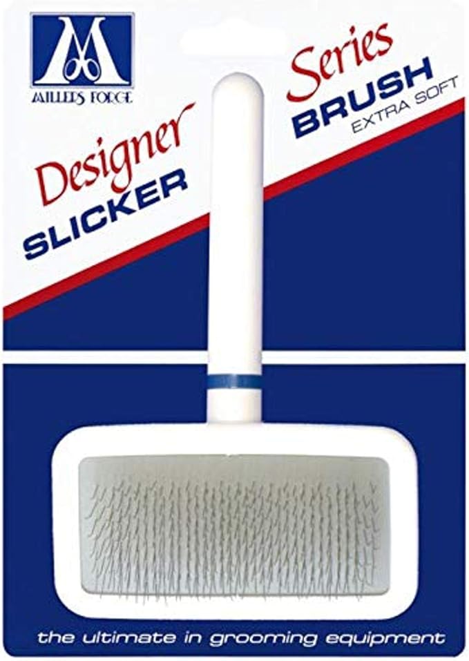 Millers Forge Stainless Steel Pins Designer Series Soft Slicker Pet Grooming Brush, Large,beige