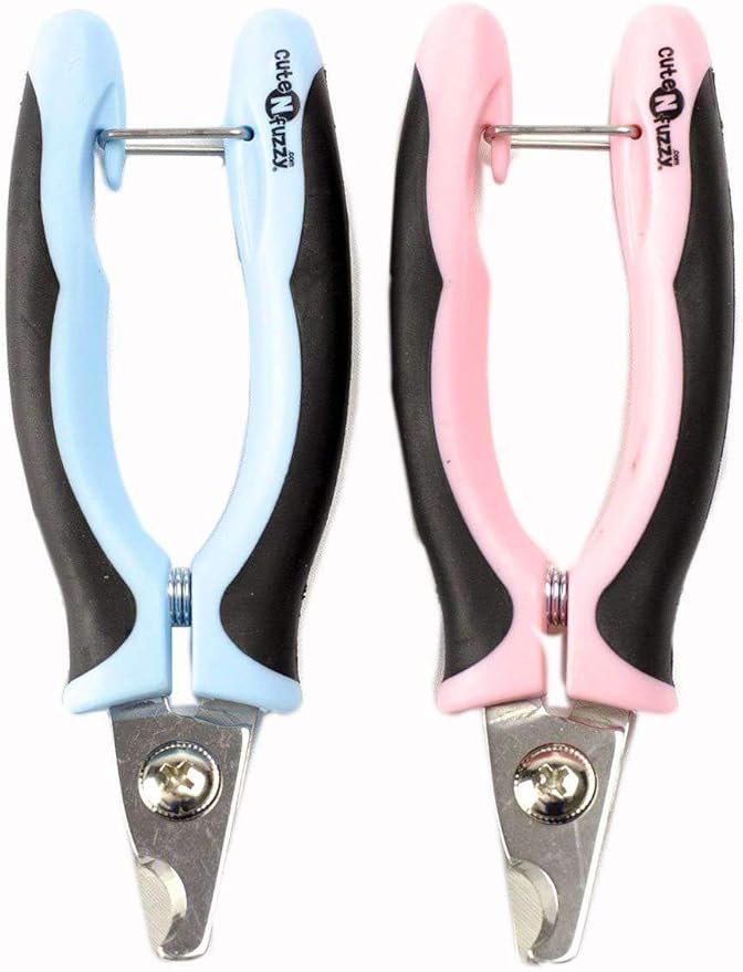 Professional Pet Nail Clipper with Bent Blade, Royal Blue, Medium