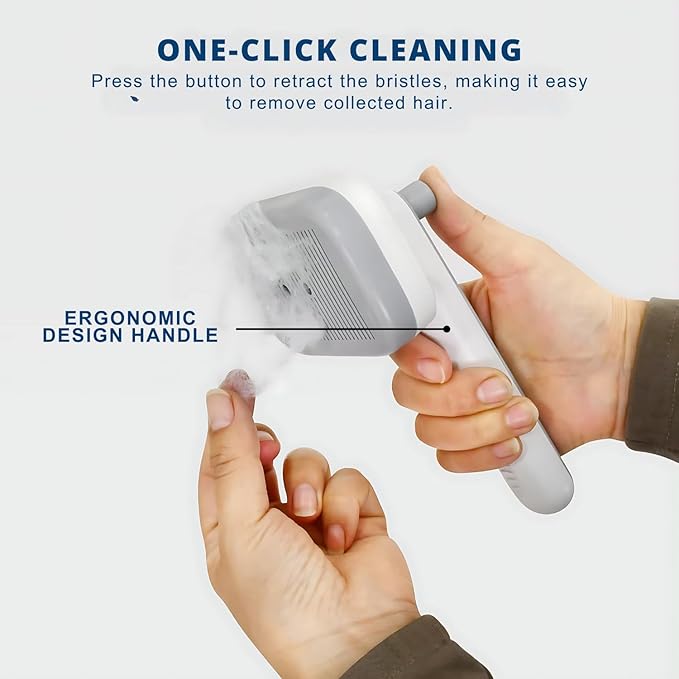 2025 Self-Cleaning Pet Grooming Brush with Negative Ion Technology – Slicker Brush for Cats & Dogs, Reduces Shedding, Gentle on Skin, Easy Release Button for Long & Short Hair