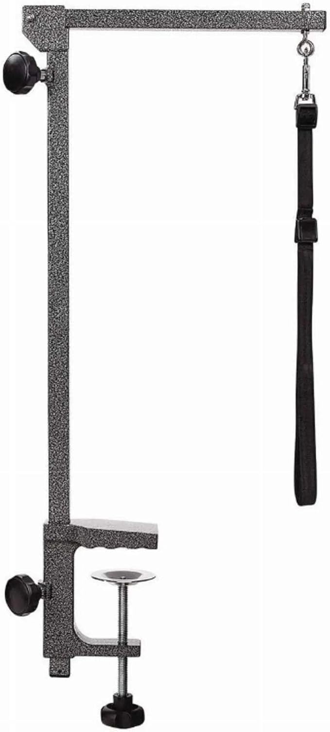 Master Equipment Blue Foldable Grooming Arm for Pets – 24” to 48” in Height, Attaches to Grooming Table Minimum 3” Thick