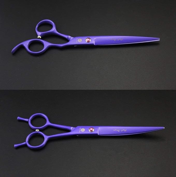 Purple Dragon 7.0 inch Rhinestone Decoration 3PCS Pet Grooming Scissors Dog Hair Cutting & Thinning Shears Set