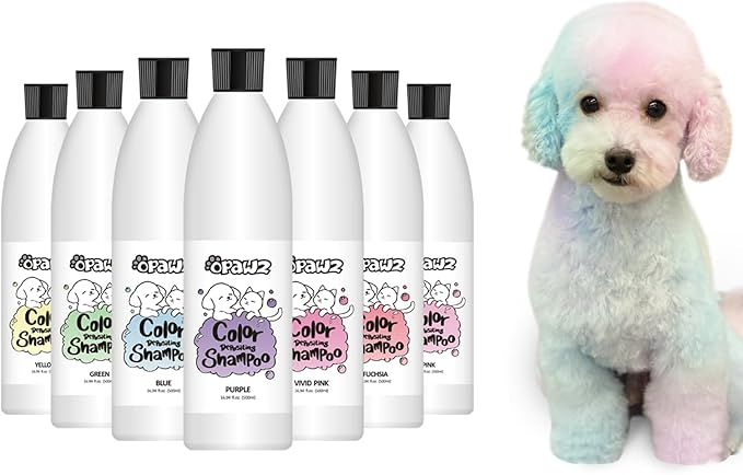 OPAWZ Color Depositing Shampoo for Dogs, Semi-Permanent Dog Hair Dye Coloring Safe Shampoo, Non-Toxic Colorwash Shampoo for Pets (Vivid Pink, 16.94 fl.oz / 500mL)