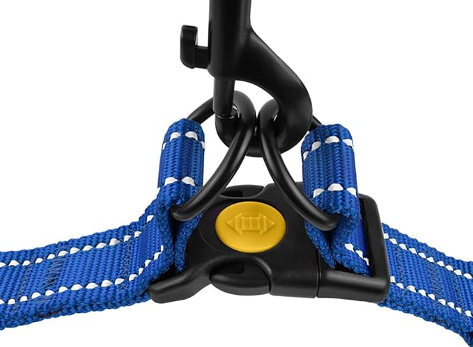 CollarDirect Reflective Dog Harness Step in Small Medium Large for Outdoor Walking, Comfort Adjustable Harnesses for Dogs Puppy Pink Black Red Purple Mint Green Orange Blue (Medium, Blue)