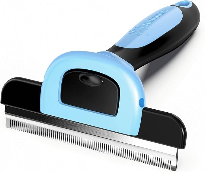 MIU COLOR Pet Grooming Brush, Deshedding Tool for Dogs & Cats(Blue) & MIU COLOR Pet Grooming Brush, 2 Sided Undercoat Rake for Dogs & Cats