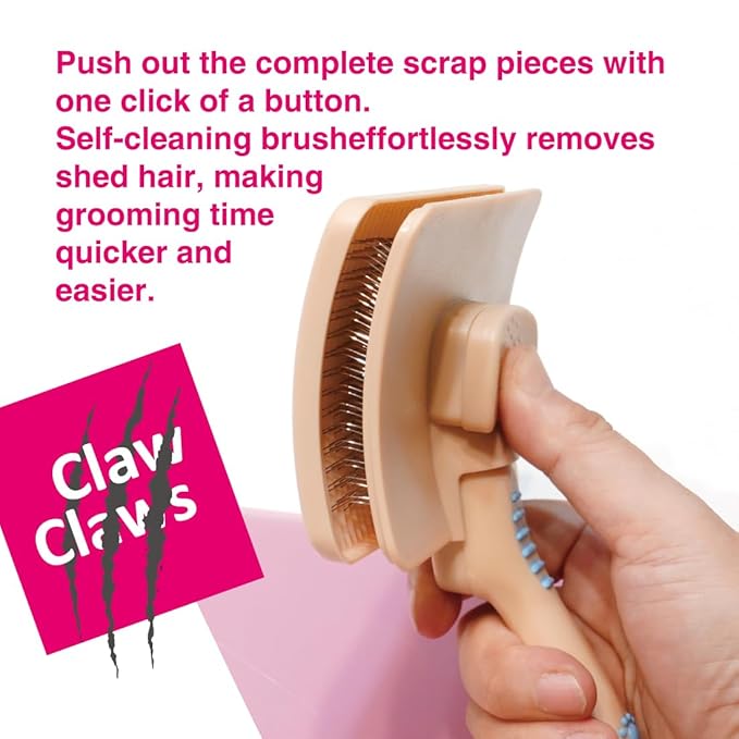 Pet Slicker Brush for Large Dogs, Plastic Handle, Gently Remove Tangled and Mats Hair, Pet Grooming Brush Tool, Sheepskin Wool Carders (8" Quick Cleaning)