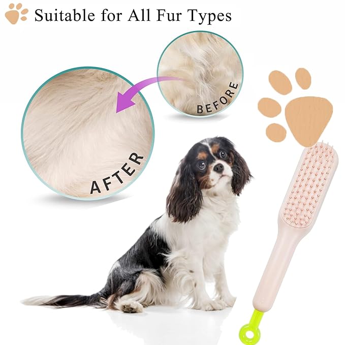 Scalable Grooming Brush for Small Dogs, Puppy Brush ， Soft Dog Brush for Shih Tzus, Yorkies, Maltipoos, Maltese (Pink)